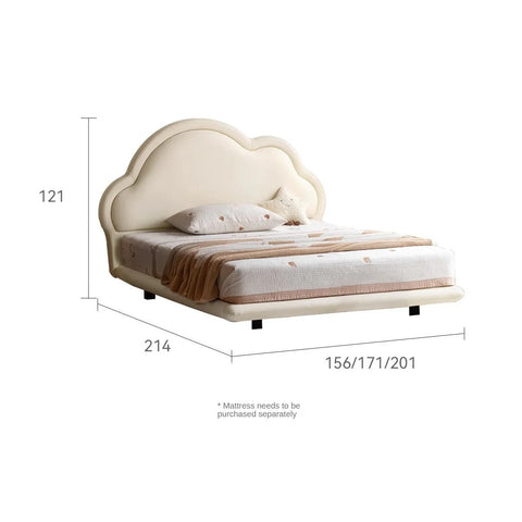Сream style Organic Leather kid's Cloud Bed, suspended bed<