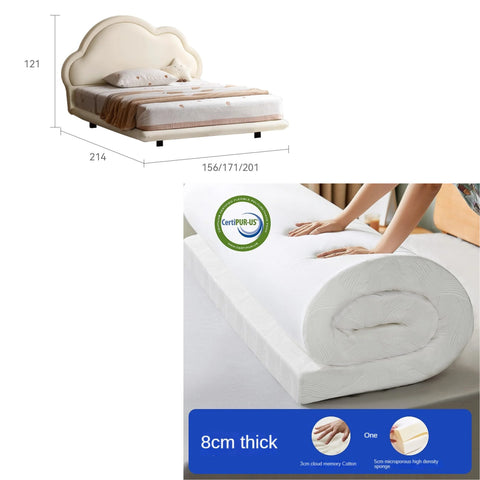 Сream style Organic Leather kid's Cloud Bed, suspended bed<