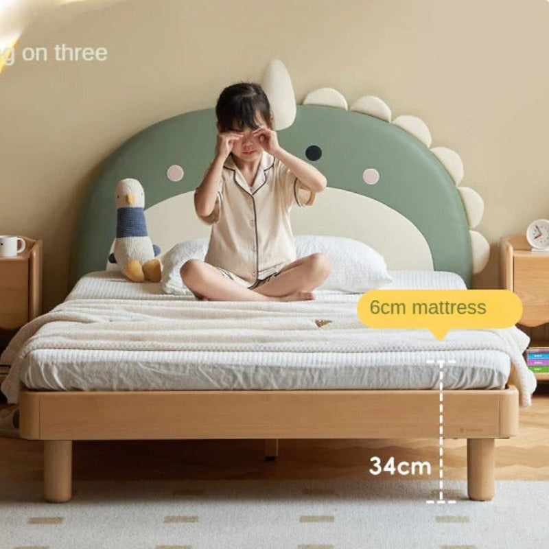 Organic Leather Children's Dinosaur Bed Cartoon Bed<