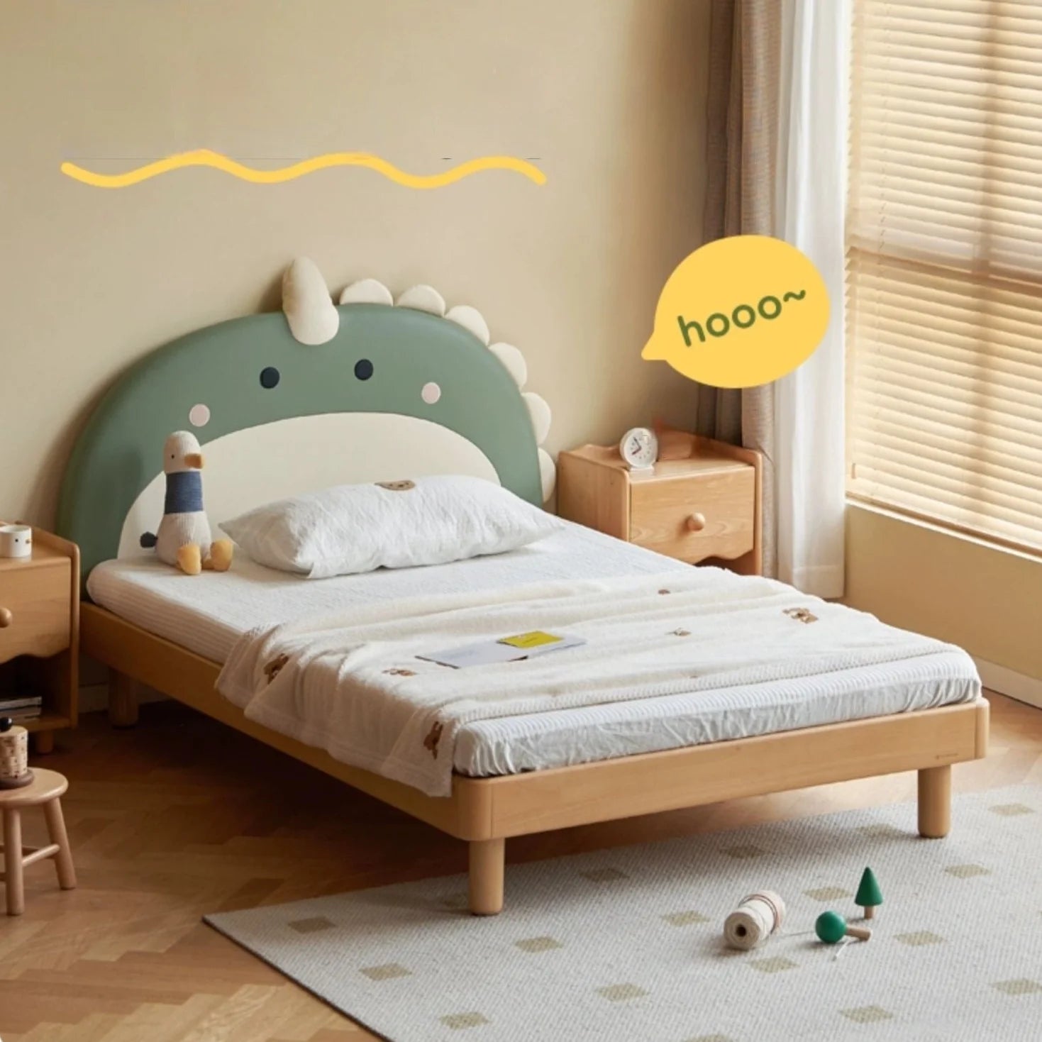 Organic Leather Children's Dinosaur Bed Cartoon Bed<