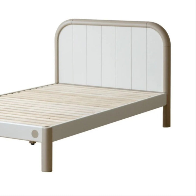 Poplar solid wood kids bed white cream<