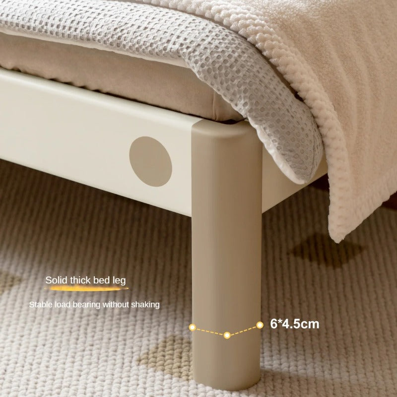 Poplar solid wood kids bed white cream<