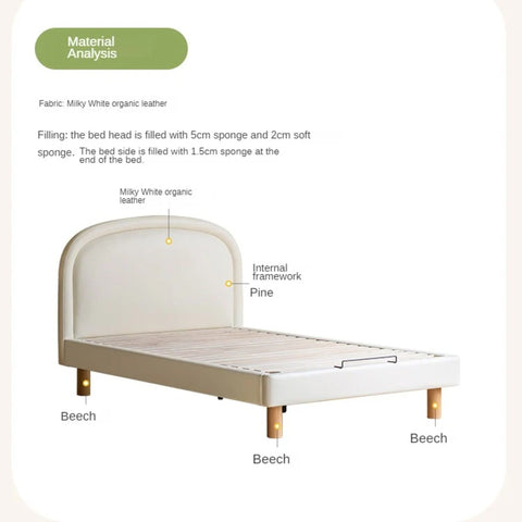 Cream style Organic Leather kid's Bed<