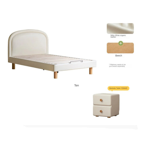 Cream style Organic Leather kid's Bed<