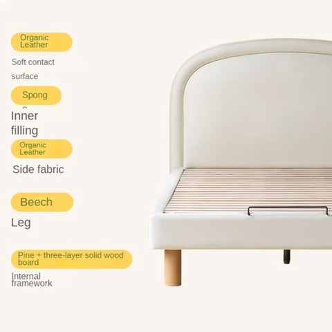 Cream style Organic Leather kid's Bed<