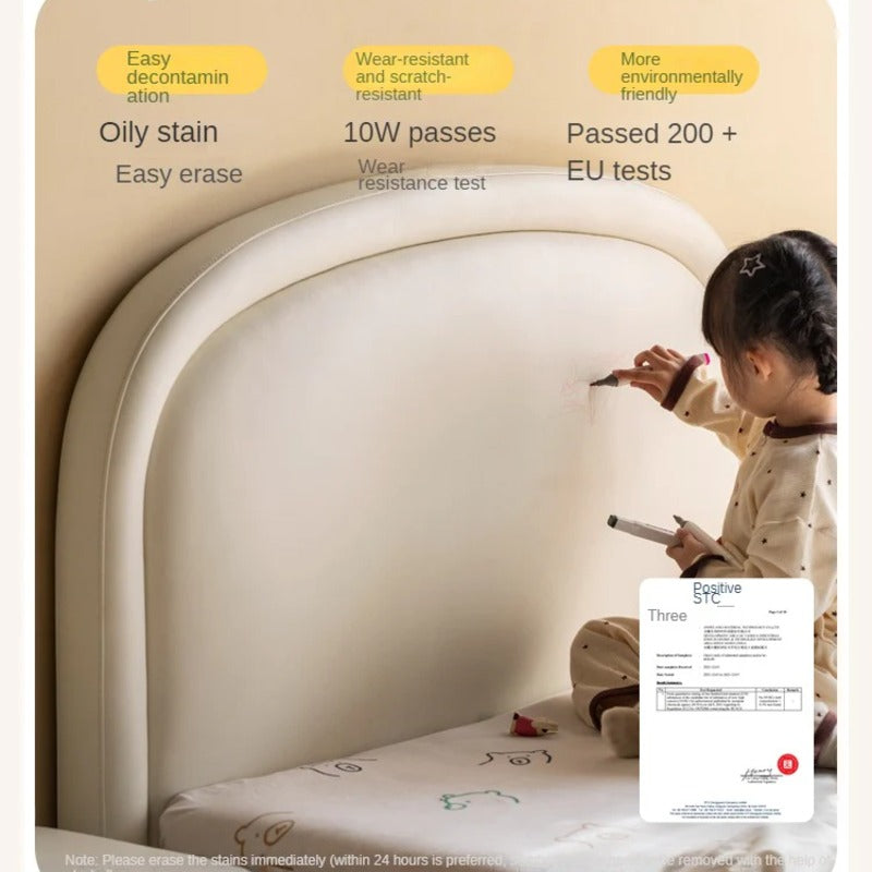 Cream style Organic Leather kid's Bed<