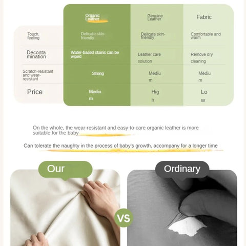 Cream style Organic Leather kid's Bed<