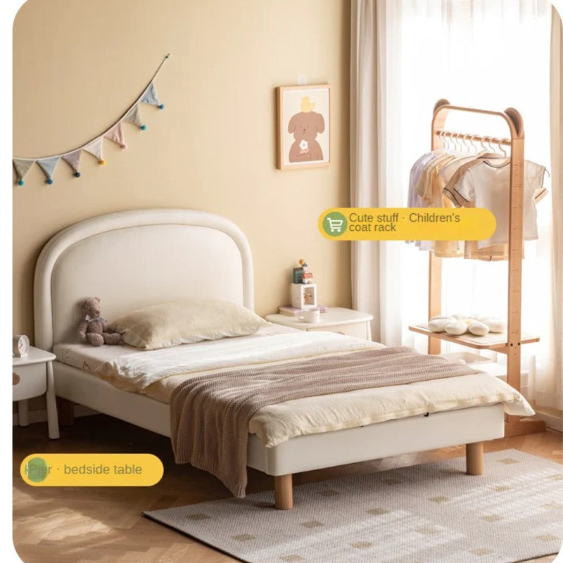 Cream style Organic Leather kid's Bed<