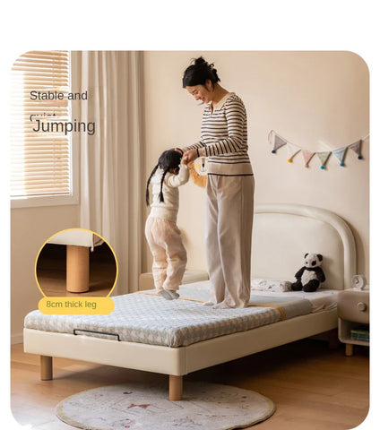 Cream style Organic Leather kid's Bed<