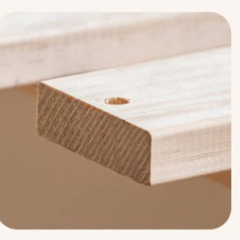 Rubber wood Cream Style Children's Bed White<