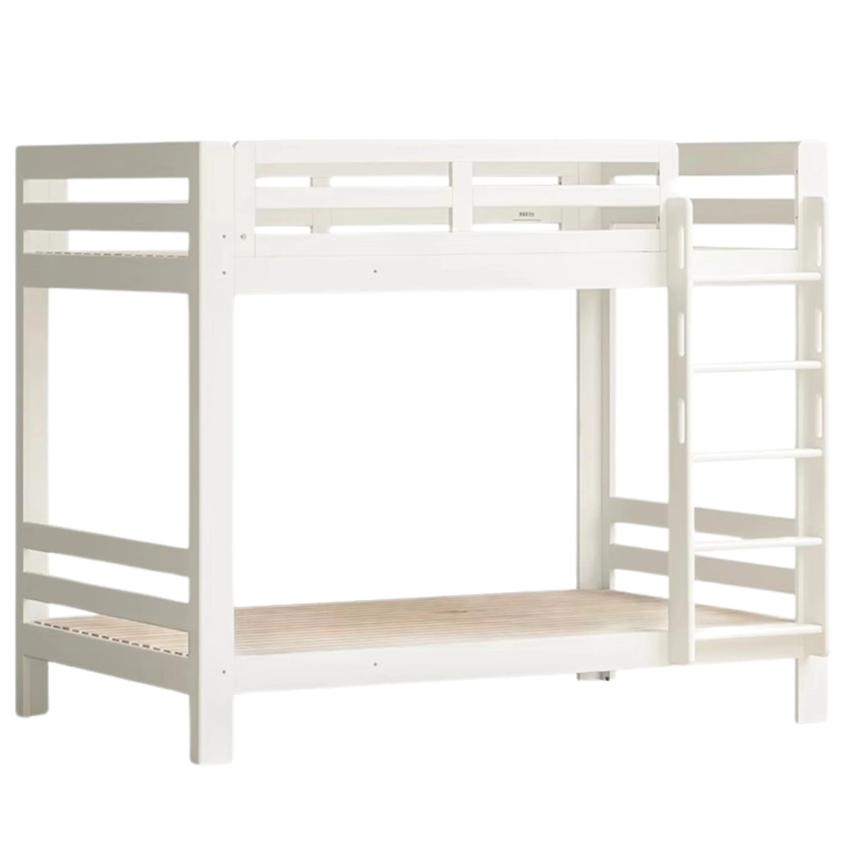 Rubber wood, Beech Solid Wood Children's Bunk Bed Cream Style White.