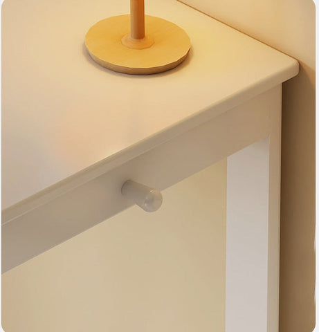 Beech Solid Wood Student Desk & Bookcase Combination Creamy White Light Coffee Finish Modular Homework Study Station