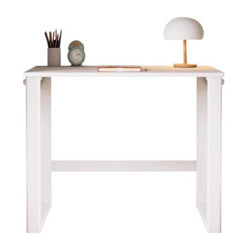 Beech Solid Wood Student Desk & Bookcase Combination Creamy White Light Coffee Finish Modular Homework Study Station