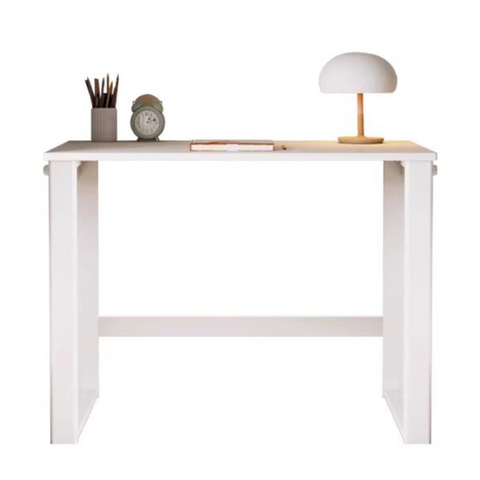 Beech Solid Wood Student Desk & Bookcase Combination Creamy White Light Coffee Finish Modular Homework Study Station