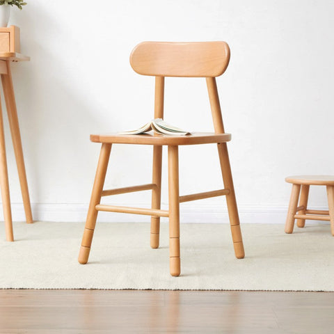 Oak Solid Wood Adjustable Children Study Desk and Chair Set Natural Finish Modern Kids Writing Table with Storage