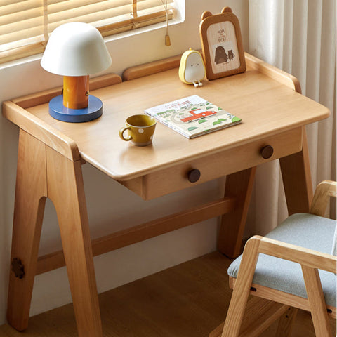 Beech Solid Wood Childrens Study Table Morandi Colors Primary School Desk for Home & Apartment