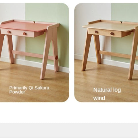 Beech Solid Wood Childrens Study Table Morandi Colors Primary School Desk for Home & Apartment
