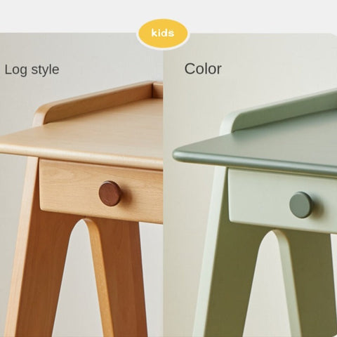 Beech Solid Wood Childrens Study Table Morandi Colors Primary School Desk for Home & Apartment