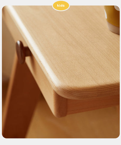 Beech Solid Wood Childrens Study Table Morandi Colors Primary School Desk for Home & Apartment
