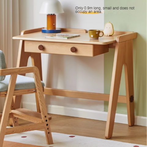Beech Solid Wood Childrens Study Table Morandi Colors Primary School Desk for Home & Apartment