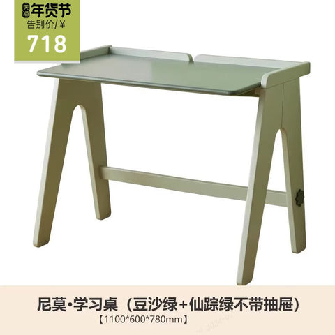 Beech Solid Wood Childrens Study Table Morandi Colors Primary School Desk for Home & Apartment