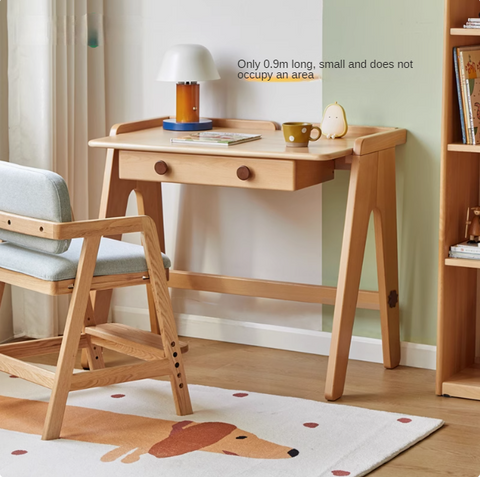 Beech Solid Wood Childrens Desk Pure Study Table Safe Rounded Corners Multiple Color Options