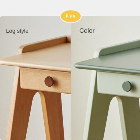 Beech Solid Wood Childrens Desk Pure Study Table Safe Rounded Corners Multiple Color Options
