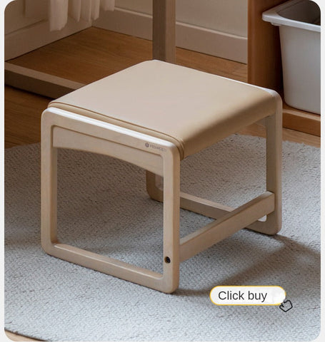 Birch Solid Wood & White Handmade Adjustable Childrens Writing Desk for Study & Play