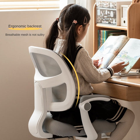 Adjustable Ergonomic Kids Study Chair with Mesh Back Blue Lift Seat for Correct Posture & Comfort