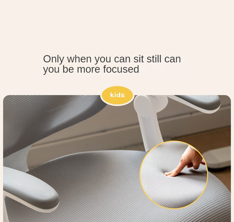 Adjustable Ergonomic Kids Study Chair with Mesh Back Blue Lift Seat for Correct Posture & Comfort