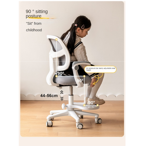 Adjustable Ergonomic Kids Study Chair with Mesh Back Blue Lift Seat for Correct Posture & Comfort