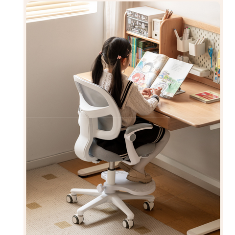 Adjustable Ergonomic Kids Study Chair with Mesh Back Blue Lift Seat for Correct Posture & Comfort