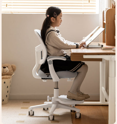 Adjustable Ergonomic Kids Study Chair with Mesh Back Blue Lift Seat for Correct Posture & Comfort