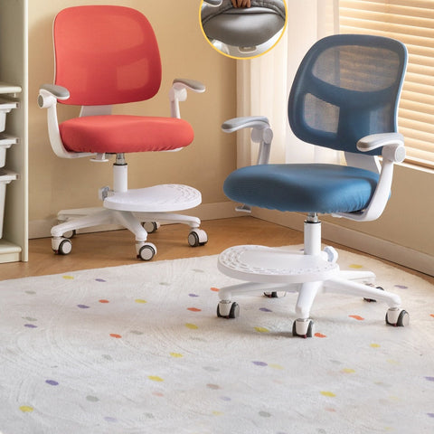 Adjustable Ergonomic Kids Study Chair with Mesh Back Blue Lift Seat for Correct Posture & Comfort