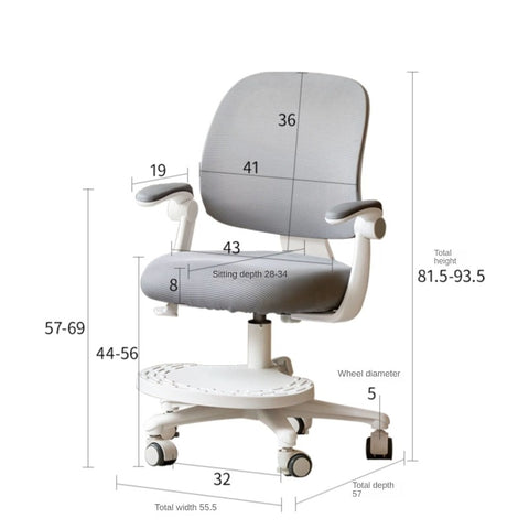 Adjustable Ergonomic Kids Study Chair with Mesh Back Blue Lift Seat for Correct Posture & Comfort