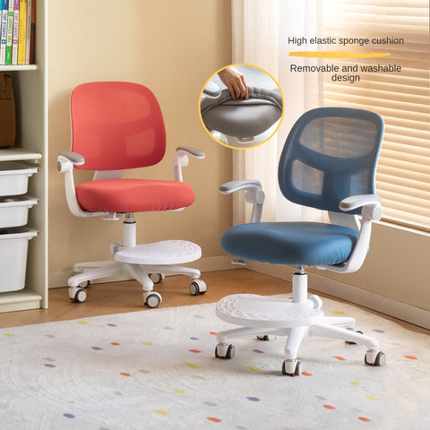 Adjustable Ergonomic Kids Study Chair with Mesh Back Blue Lift Seat for Correct Posture & Comfort