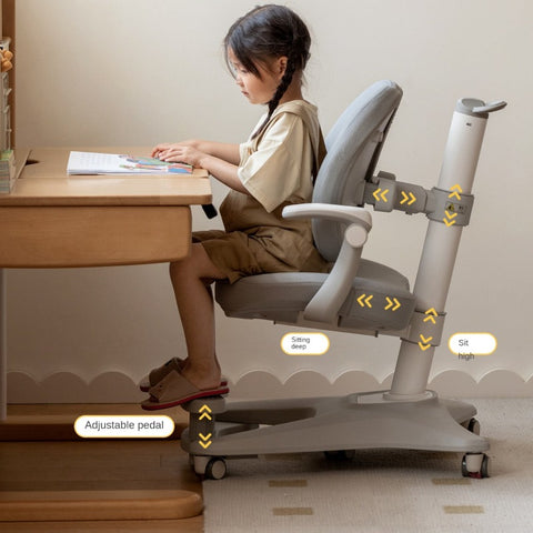 Adjustable Ergonomic Children's Learning Chair with Multi-Dimensional Backrest & Washable Fabric Kids Study Seat in Pink White or Multicolor