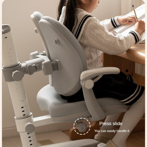 Adjustable Ergonomic Children's Learning Chair with Multi-Dimensional Backrest & Washable Fabric Kids Study Seat in Pink White or Multicolor