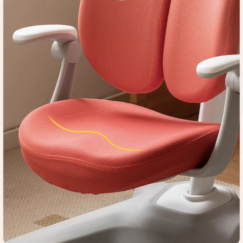 Adjustable Ergonomic Children's Learning Chair with Multi-Dimensional Backrest & Washable Fabric Kids Study Seat in Pink White or Multicolor