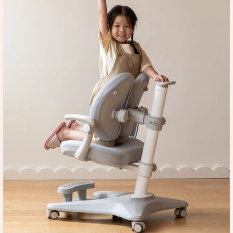 Adjustable Ergonomic Children's Learning Chair with Multi-Dimensional Backrest & Washable Fabric Kids Study Seat in Pink White or Multicolor