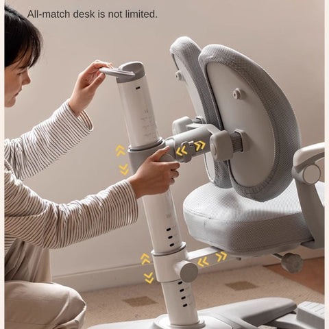 Adjustable Ergonomic Children's Learning Chair with Multi-Dimensional Backrest & Washable Fabric Kids Study Seat in Pink White or Multicolor