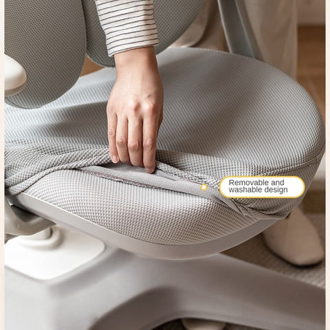 Adjustable Ergonomic Children's Learning Chair with Multi-Dimensional Backrest & Washable Fabric Kids Study Seat in Pink White or Multicolor