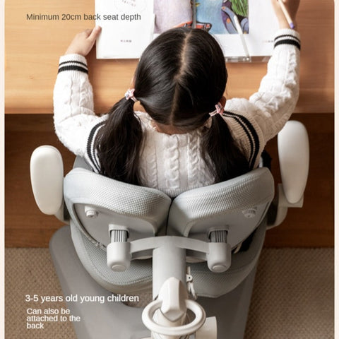 Adjustable Ergonomic Children's Learning Chair with Multi-Dimensional Backrest & Washable Fabric Kids Study Seat in Pink White or Multicolor