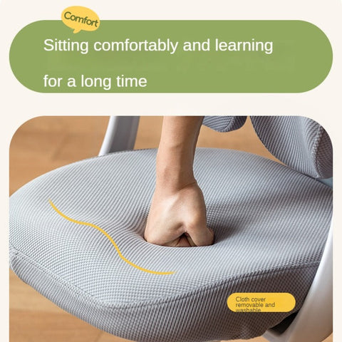 Children's Lift Adjustable Ergonomic Mesh Chair for Study & Writing Removable Washable Cover Watermelon Red Elf Gray Bean Paste Green