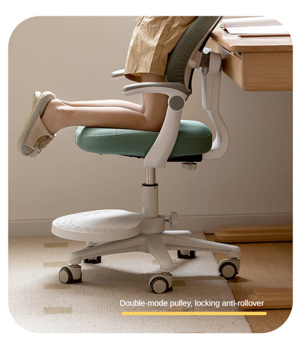 Children's Lift Adjustable Ergonomic Mesh Chair for Study & Writing Removable Washable Cover Watermelon Red Elf Gray Bean Paste Green