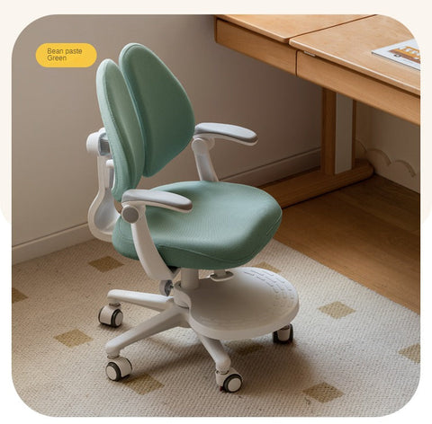 Children's Lift Adjustable Ergonomic Mesh Chair for Study & Writing Removable Washable Cover Watermelon Red Elf Gray Bean Paste Green