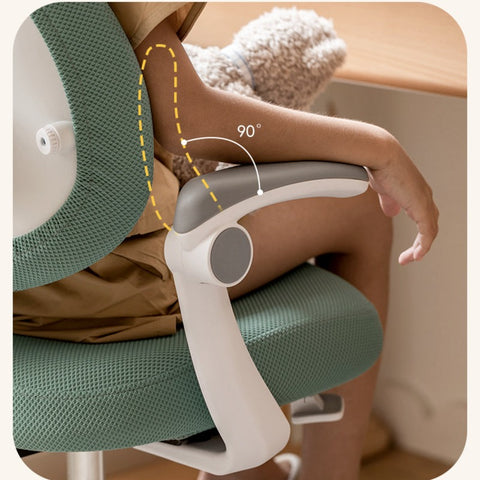 Children's Lift Adjustable Ergonomic Mesh Chair for Study & Writing Removable Washable Cover Watermelon Red Elf Gray Bean Paste Green