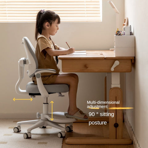 Children's Lift Adjustable Ergonomic Mesh Chair for Study & Writing Removable Washable Cover Watermelon Red Elf Gray Bean Paste Green