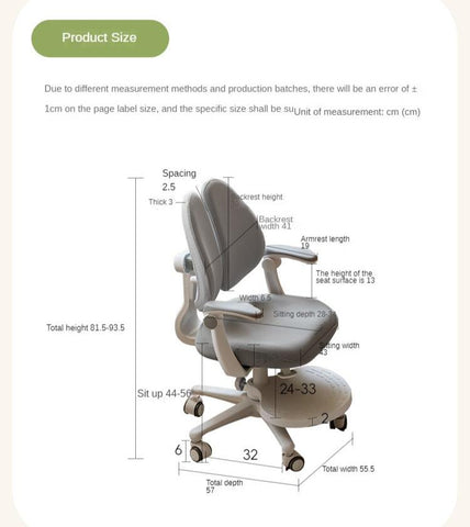 Children's Lift Adjustable Ergonomic Mesh Chair for Study & Writing Removable Washable Cover Watermelon Red Elf Gray Bean Paste Green