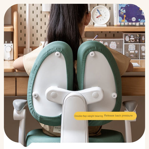 Children's Lift Adjustable Ergonomic Mesh Chair for Study & Writing Removable Washable Cover Watermelon Red Elf Gray Bean Paste Green